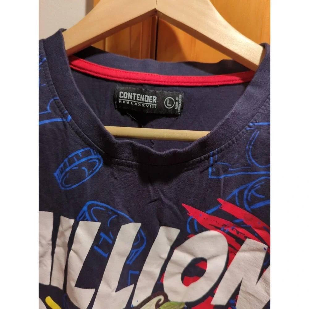 CONTENDER MENS MILLION DOLLAR‎ PLAYS PAINT DRIP SPLATTER TEE T Navy Blue SHIRT